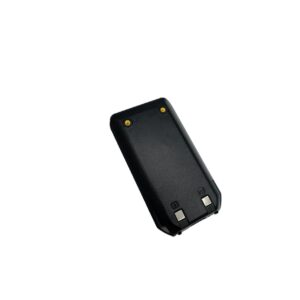 Black rechargeable battery pack with metal contacts, designed for electronic devices. Essential for powering compatible gadgets efficiently.