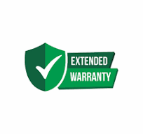 Green shield graphic featuring a checkmark and the text "Extended Warranty," symbolizing product protection and assurance.